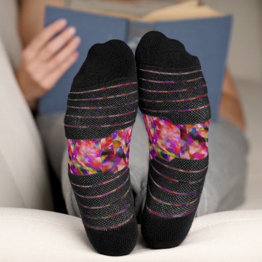 Indigo- und violette Kunstwerke Socken (Unterseite)