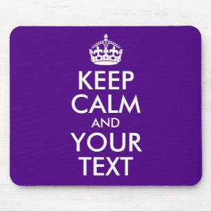 Indigo und Weiß Bleib ruhig und dein Text Mousepad