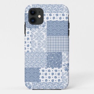 Indigo- und Weiß-Faux-Patchwork-iPhone-5/5s-Hülle Case-Mate iPhone Hülle