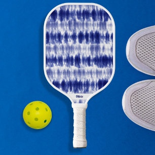 Indigo und White Boho Chic Shibori Krawatte-Dye Cu Pickleball Schläger