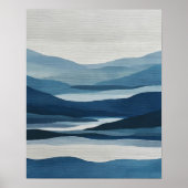 Indigo Valley Layers Abstrakte Wandkunst Poster (Vorne)