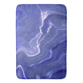 Indigo Very Peri Violet Agate Marmorabstraktion Badematte (Vorderseite Vertikal)