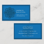 Indigo-Verzierung Visitenkarte (Vorne/Hinten)