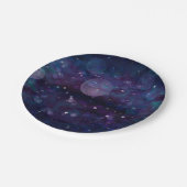 Indigo Violet Hübsch Sparkle Lights Herz & Stars Pappteller (Schrägansicht)