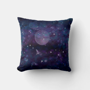Indigo Violett Hübsche Funkel Lichter Herzen & Ste Kissen