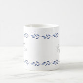 Indigo Watercolor Blätter Garland Kaffeetasse (Mittel)