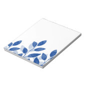 Indigo Watercolor-Blätter Notizblock (Rotiert)