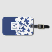 Indigo Watercolor Blume Stems Gepäckanhänger (Vorderseite (Horizontal))