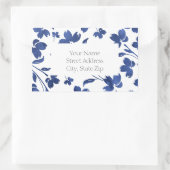 Indigo Watercolor Blume Stems Rechteckiger Aufkleber (Tasche)