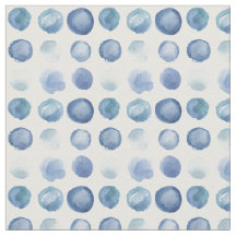 Indigo Watercolor Circles Fabric von Margaret Juul