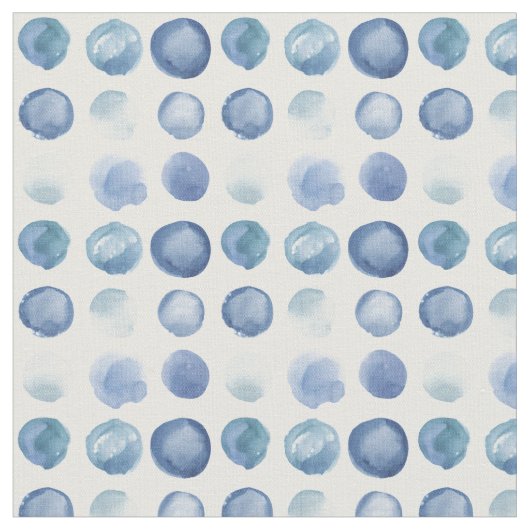 Indigo Watercolor Circles Fabric von Margaret Juul Stoff (Nahaufnahme)