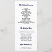 Indigo Watercolor Crystals Moderne Hochzeitsprogra Programm (Rückseite)