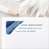 Indigo Watercolor Moderne Rücksendeadressen-Aufkle (Insitu)