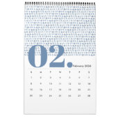 Indigo Watercolor Muster Minimalistisch 2019 Kalen Kalender (Feb 2026)