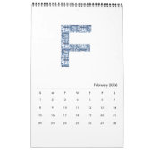 Indigo Watercolor Muster Minimalistisch 2019 Kalen Kalender (Feb 2026)