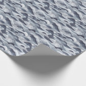 Indigo Watercolor Wave Nahtlos Geschenkpapier (Ecke)