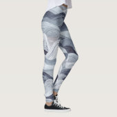 Indigo Watercolor Wave Nahtlos Leggings (Rechts)