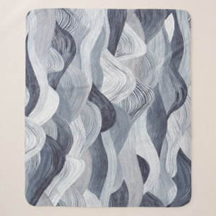 Indigo Watercolor Wave Nahtlos Sherpadecke
