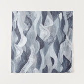 Indigo Watercolor Wave Nahtlos Wandteppich (Vorderseite (Horizontal))