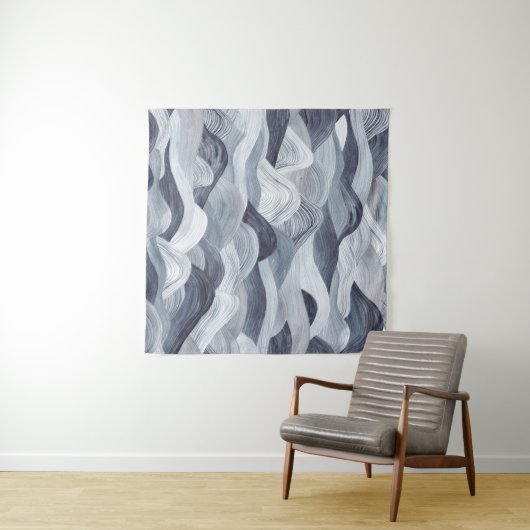 Indigo Watercolor Wave Nahtlos Wandteppich (Beispiel (Horizontal))