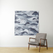 Indigo Watercolor Wave Nahtlos Wandteppich (Beispiel)