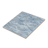 Indigo-Wellen-Linienkunst Fliese (Seite)