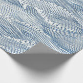 Indigo-Wellen-Linienkunst Geschenkpapier (Ecke)