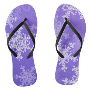 Indigo White Snowflakes Minimalistisch Weihnachten Badesandalen