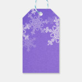 Indigo White Snowflakes Minimalistisch Weihnachten Geschenkanhänger (Rückseite)