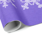 Indigo White Snowflakes Minimalistisch Weihnachten Geschenkpapier (Rolleneckpunkt)