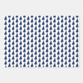 Indigo Winter Tree Muster Wasserfarbenkunst Geschenkpapier Set (Vorderseite 3)