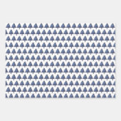 Indigo Winter Tree Muster Wasserfarbenkunst Geschenkpapier Set (Vorderseite 2)