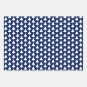 Indigo Winter Tree Muster Wasserfarbenkunst Geschenkpapier Set (Vorderseite)