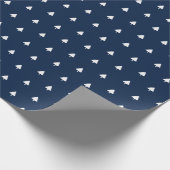 Indigo Winter Tree Watercolor Muster Geschenkpapier (Ecke)