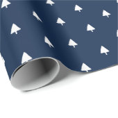 Indigo Winter Tree Watercolor Muster Geschenkpapier (Rolleneckpunkt)