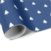 Indigo Winter White Tree Watercolor Muster Geschenkpapier (Rolleneckpunkt)