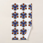 Indigo Zen Blüte Badhandtuch Set (Handtuch)