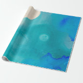 Indigoblau Aquarelle Geschenkpapier (Ungerollt)