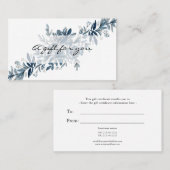 Indigoblau-Aquarellfarben-Blume Visitenkarte (Vorne/Hinten)