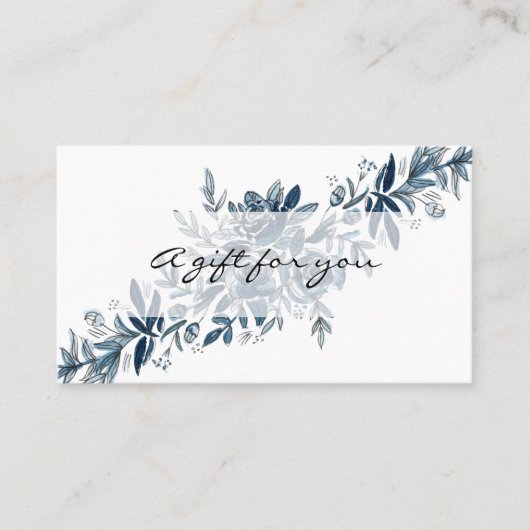 Indigoblau-Aquarellfarben-Blume Visitenkarte (Vorderseite)