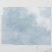 Indigoblau Blumen Tri-Fold Hochzeitsprogramm (Rückseite)