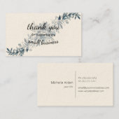 Indigoblau Blütenblume Vintag danke Visitenkarte (Vorne/Hinten)