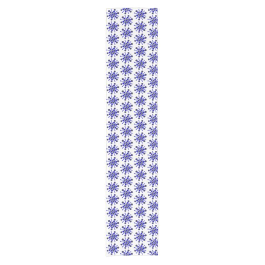 Indigoblau gepunktete Sterne auf weiß Kurzer Tischläufer (Vorderseite)