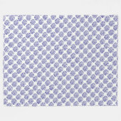 Indigoblau gestreiftes Kreismuster auf weiß Fleecedecke (Vorderseite (Horizontal))