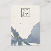 Indigoblau-goldfarbenes Abstraktes Ohrring-Logo-Di Visitenkarte (Vorderseite)