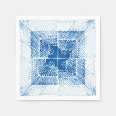 Indigoblau Japanische Shibori-gefärbte Krawatte Serviette (Vorderseite)
