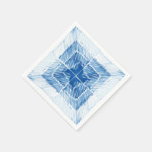 Indigoblau Japanische Shibori-gefärbte Krawatte Serviette (Ecke)