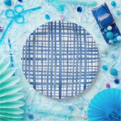 Indigoblau-Shibori-Aquarellmuster Pappteller (Party)