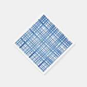 Indigoblau Shibori Wasserfarbenloses Rastermuster Serviette (Ecke)