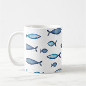 Indigoblau und Aquamarine Wasserfarben Kaffeetasse (Links)